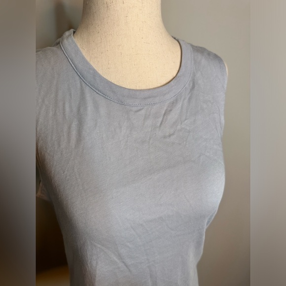 NWT sz M Chaser light blue sleeveless tank shirttail scoop neck soft - Picture 2 of 7